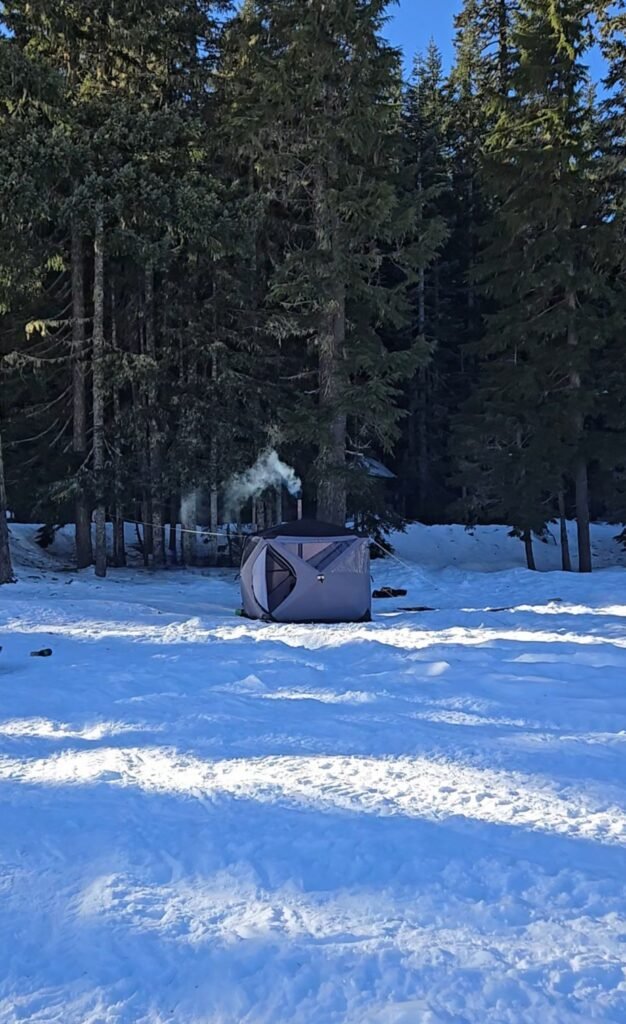 Sauna Tent Along Frog Lake. 